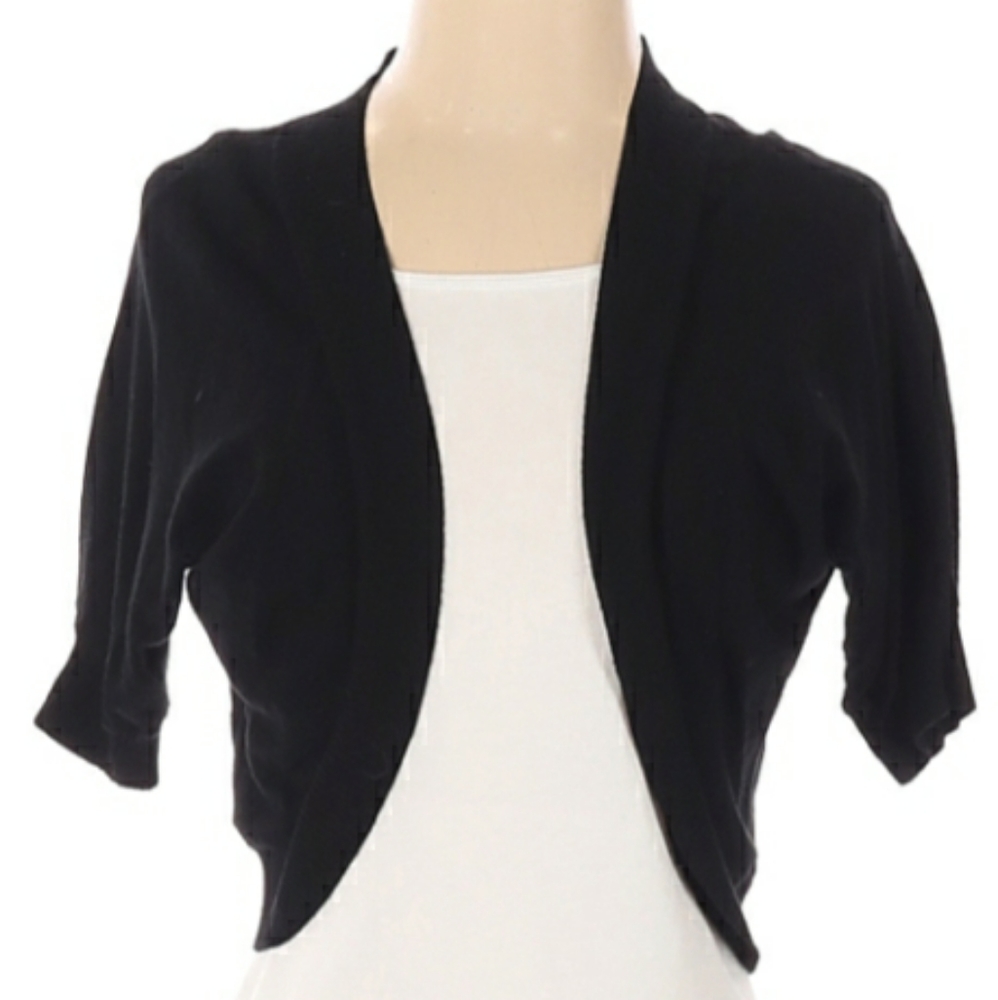 Motherhood Maternity Black Shrug Cardigan short sleeve bolero– Size Medium